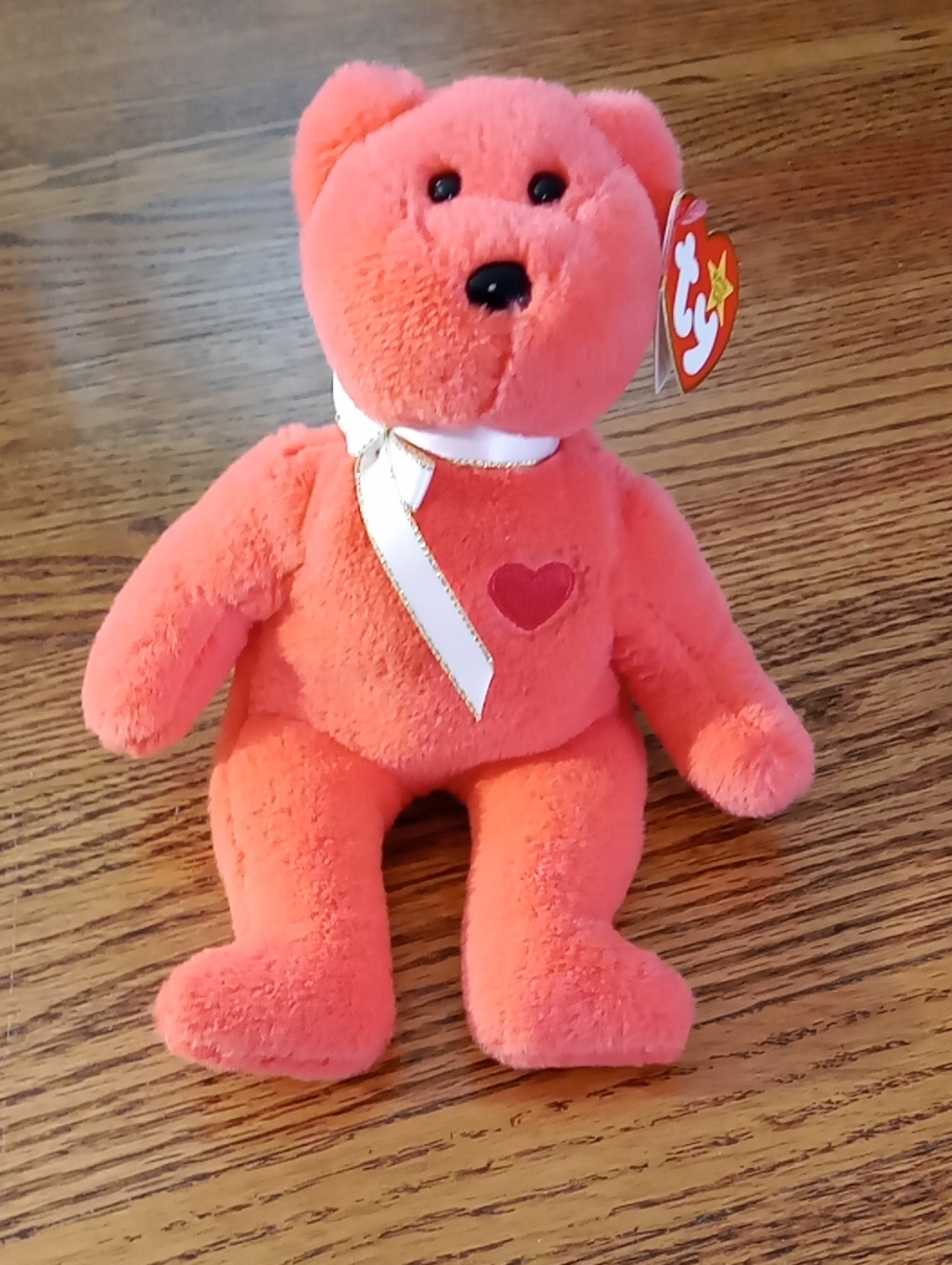 TY Valentino II Bear Plush Coral